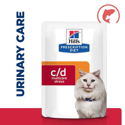 Hill's Prescription Diet Feline c/d Urinary Stress - Salmon 12 x 85g Pouches