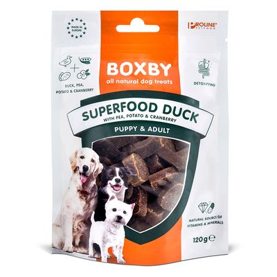 Boxby Dog Snacks Superfood with Duck, Pea and Cranberry 120g