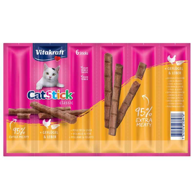 Vitakraft Mini Cat Sticks - 6 x 6g Classic: Duck & Rabbit