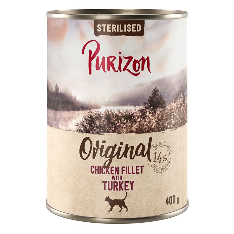Purizon Adult Grain-Free Sterilised 6 x 400g Chicken Fillet with Salmon