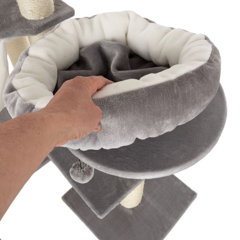 Gingerbread Cat Tree with Ladder - XXL Grey