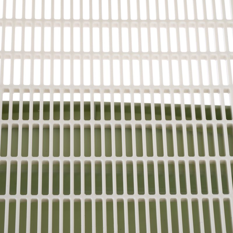 kooa Hooded Litter Tray with Eco-Plastic White & Mint