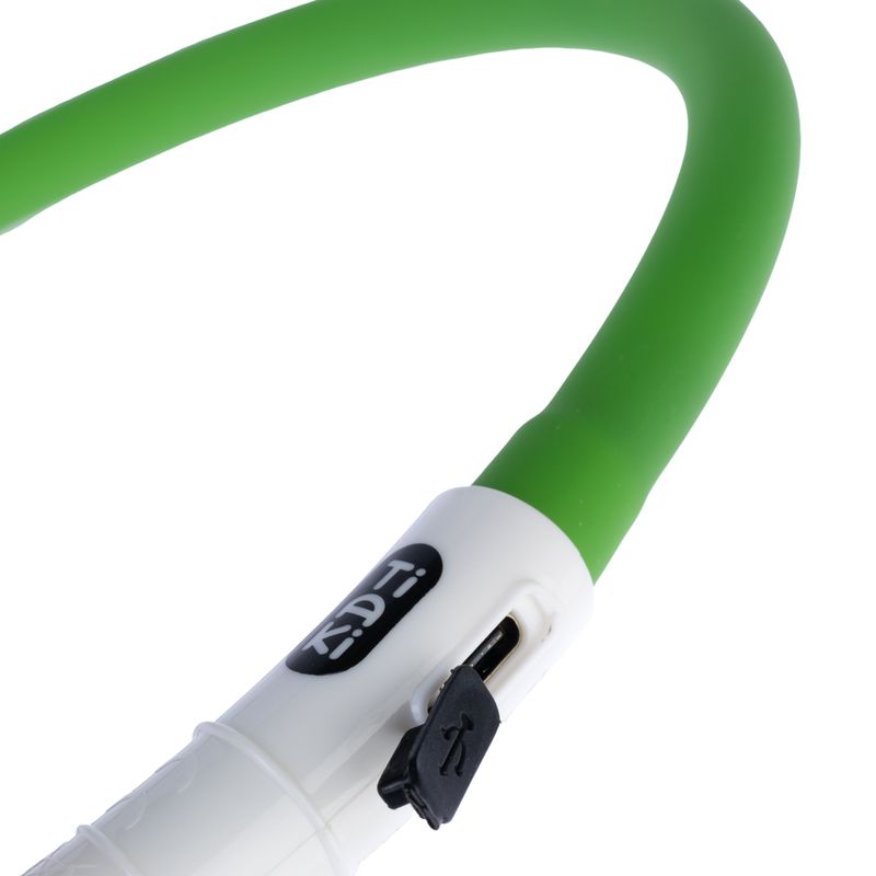 TIAKI Spark USB LED Silicone Collar Green
