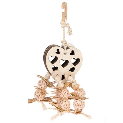 TIAKI Heart Snack Bird Toy approx. 30 x 10 x 9cm (L x W x H)