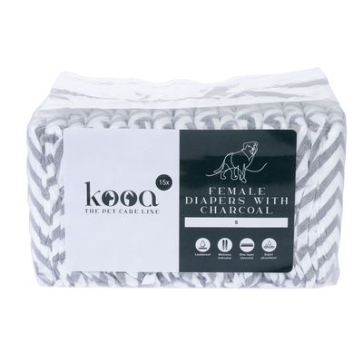 kooa Female Dog Nappies with Charcoal Size XS