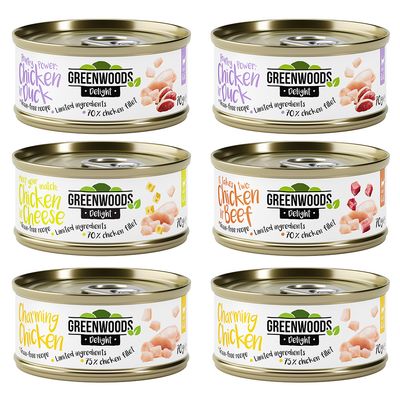 Greenwoods Delight Mixed Trial Pack Chicken 6 x 70g Mix: 4 Varieties (Chicken)