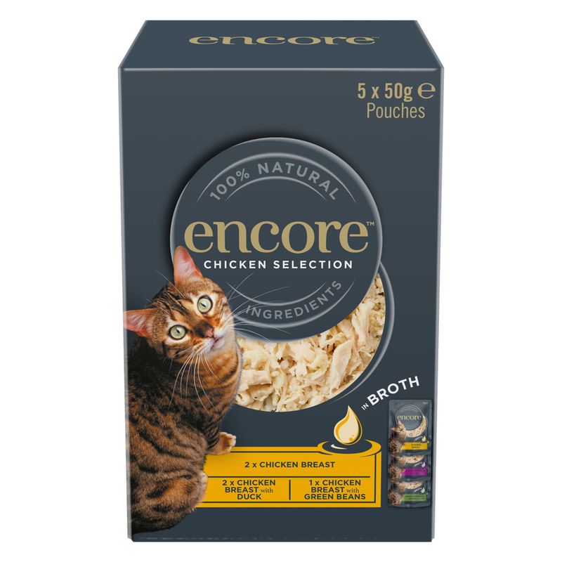 Encore Cat Pouch in Broth Saver Pack 20 x 50g Chicken Selection (3 Varieties)