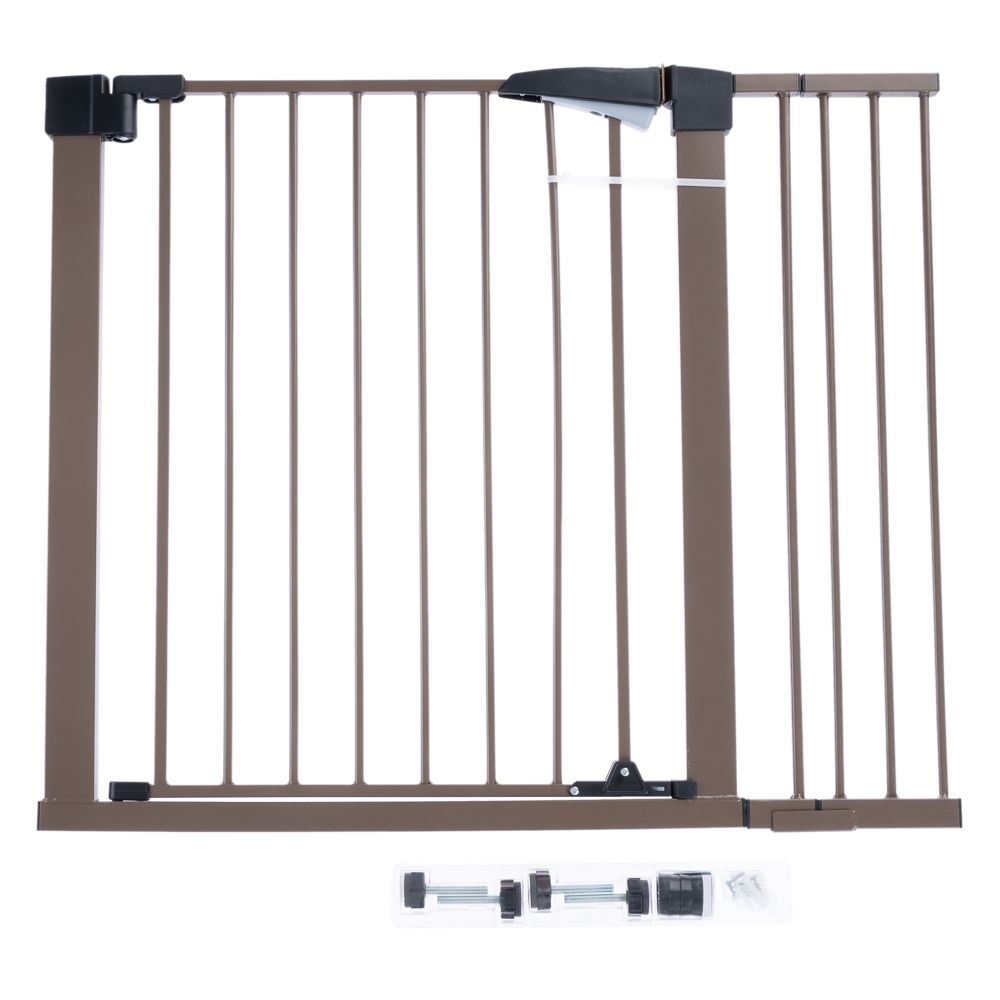 TIAKI Brown Dog Gate with Side Panel 78 x 77 - 103cm (H x W)
