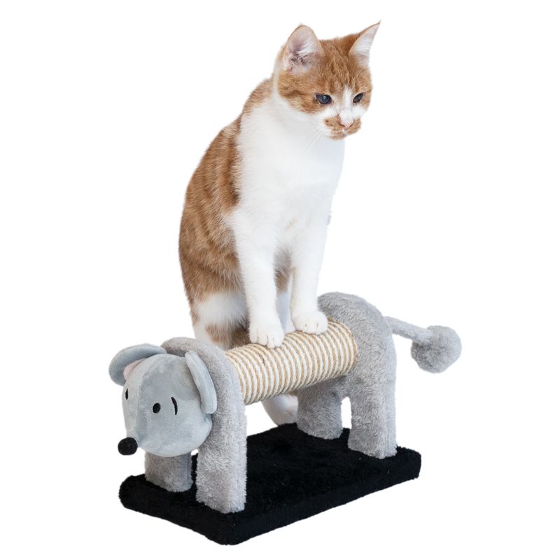TIAKI mouse scratching post for cats grey / black