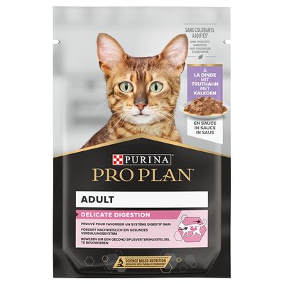 PURINA PRO PLAN Cat Adult Delicate Digestion 6 x 85 g Turkey
