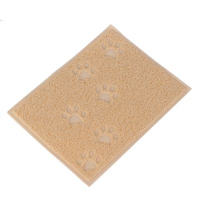 Paw Print Litter Tray Mat Beige