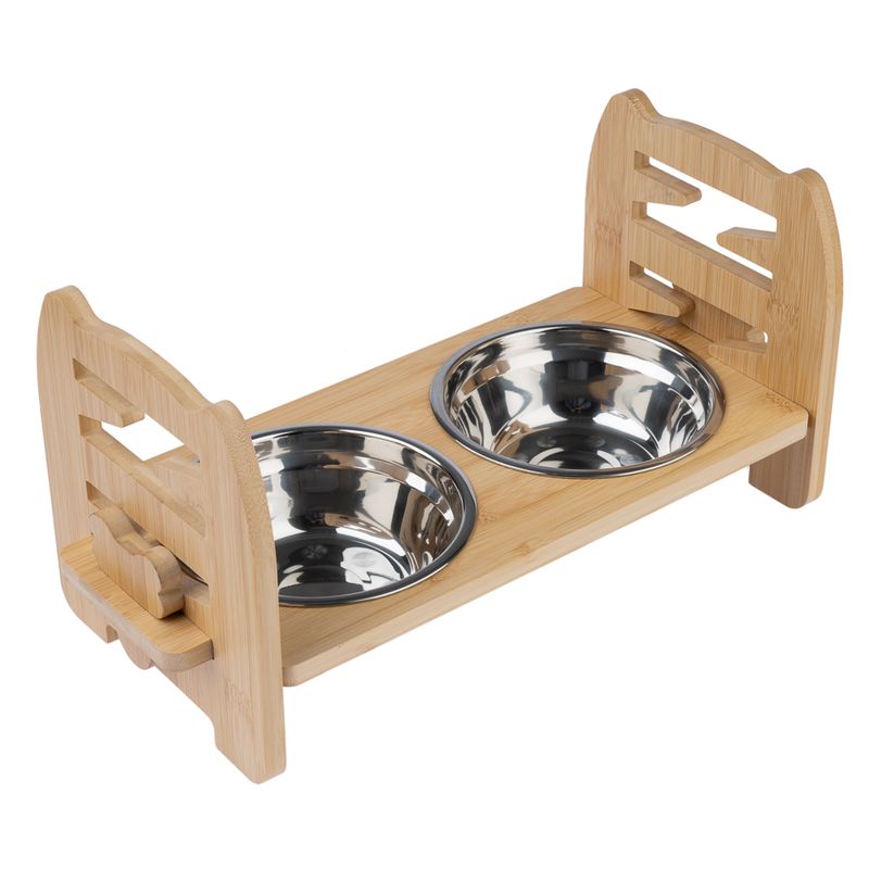 Modern Living Ubud Double Bowl with Bamboo Stand 550ml