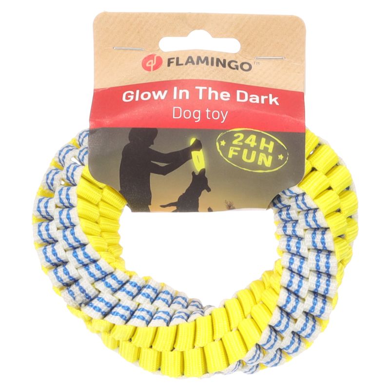 Flamingo Dog Toy Glowa Ring Size S: 13 x 13 x 3.5cm