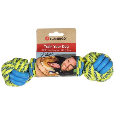 Flamingo Dog Toy Tofla Knot Ball and String 7.3 x 28cm (W x L)