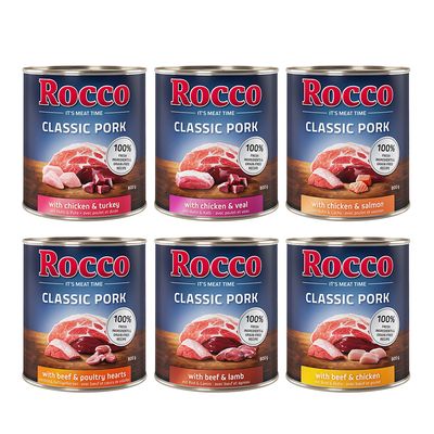 Rocco Classic Pork 6 x 800g Beef & Chicken