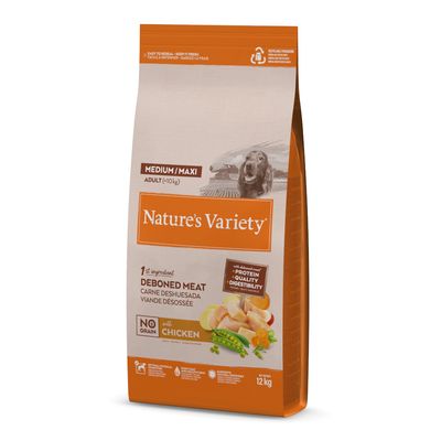 12kg Nature's Variety Dry Dog Food - 10.5kg + 1.5kg Free! * No Grain Medium/Maxi Adult Free-Range Chicken (12kg)