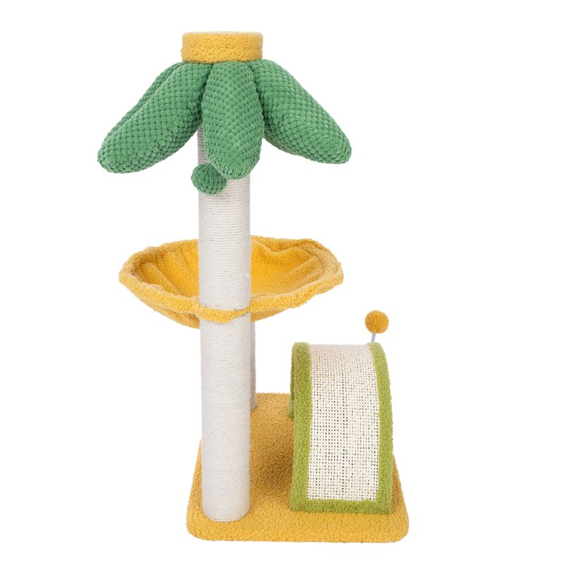 TIAKI Palm Scratching Tree with Hammock Yellow