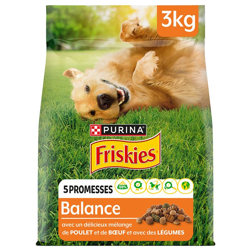 Purina Friskies Adult Dog Balance with Chicken, Beef & Vegetables 3kg