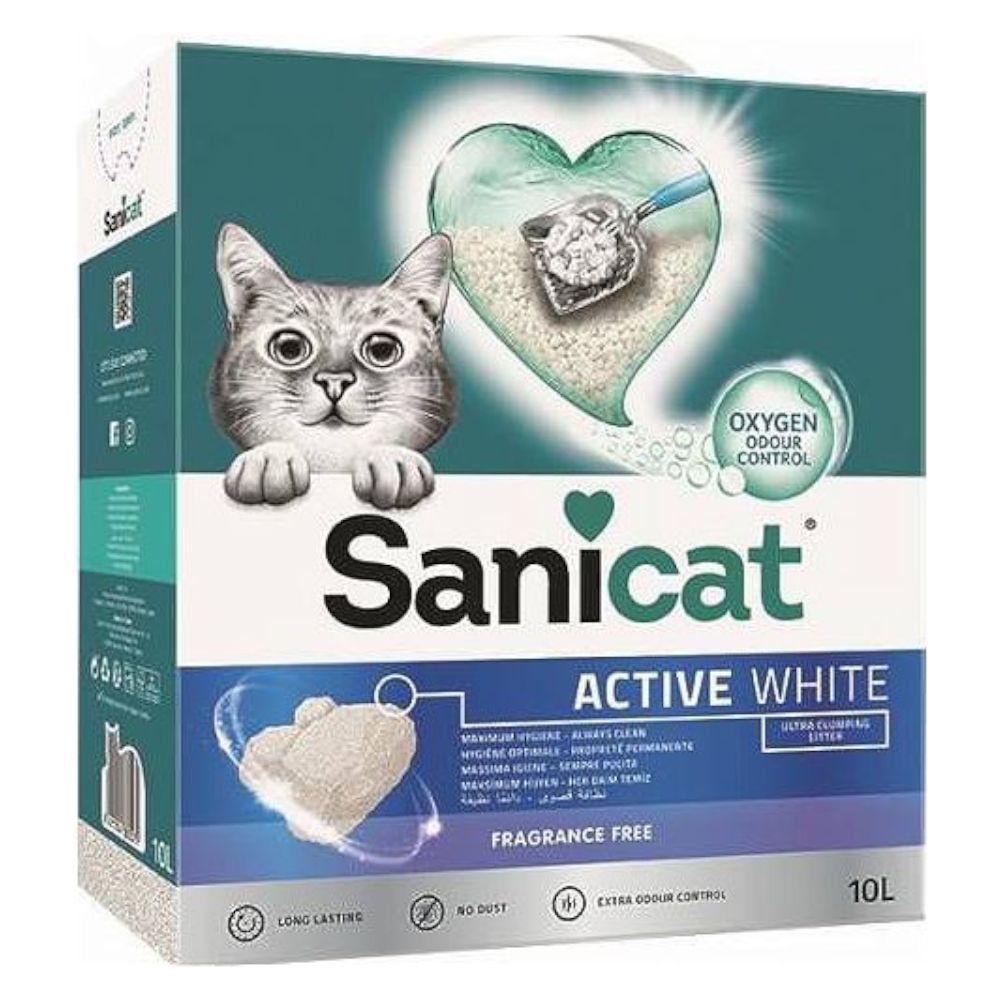 Sanicat Active White Clumping Cat Litter 10l