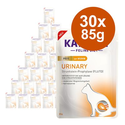 Kattovit Urinary Paté Saver Pack 30 x 85g with Chicken
