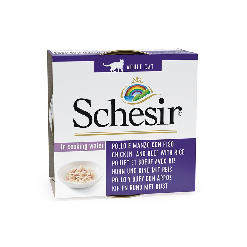 Schesir Natural with Rice 6 x 85g Tuna, Beef Fillet & Rice