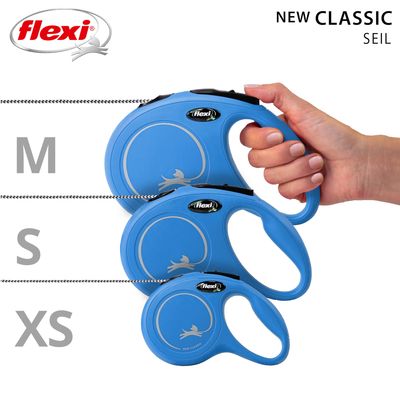 flexi Classic Rope Line - Blue - 5m Size S: up to 12kg