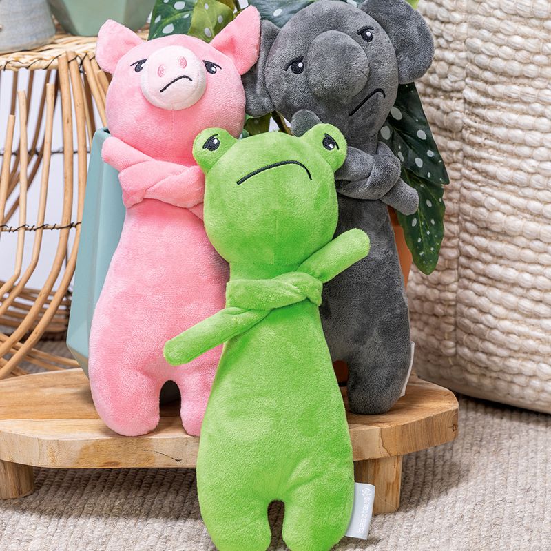 Beeztees Dog Toy Grumpy Froggy 30 x 11.5 x 7.5cm​​​​​​​ (L x W x H)