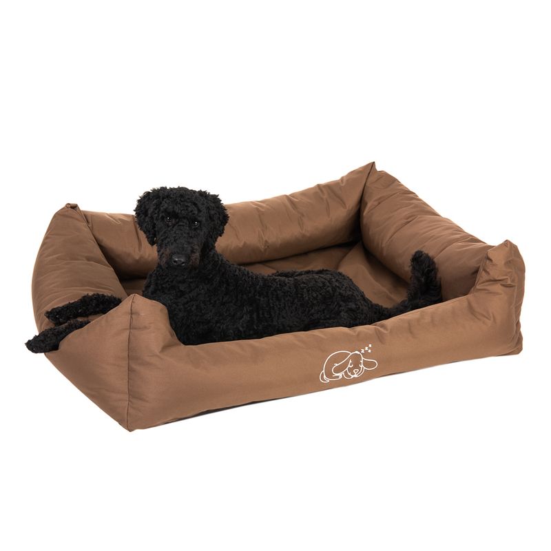 Strong & Soft Dog Bed - Brown 76 x 60 x 21cm (L x W x H)
