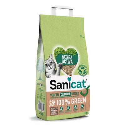 Sanicat Natura Activa 100% Green Clumping Cat Litter 2.5kg