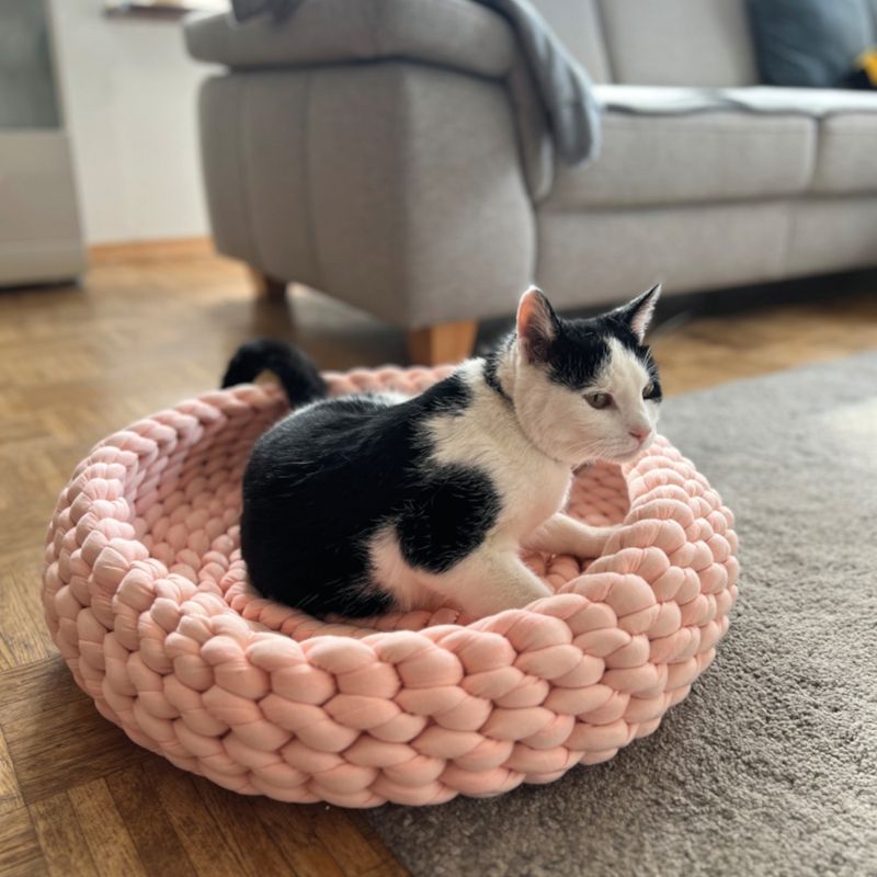Aumüller Woven Cat Basket Rosé