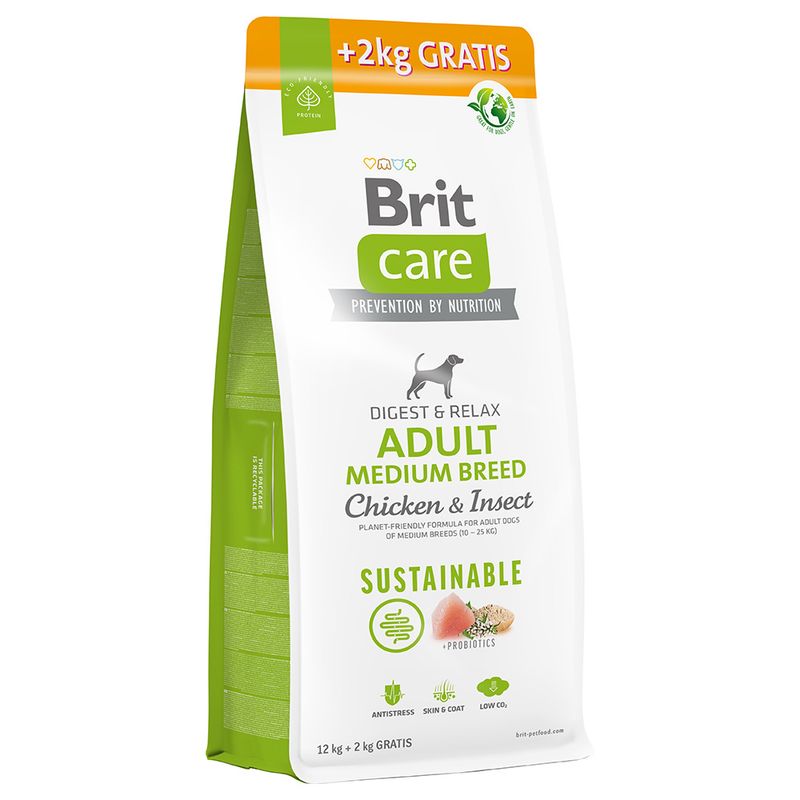 Brit Care Dog Sustainable Adult Medium Breed Chicken & Insects 12kg