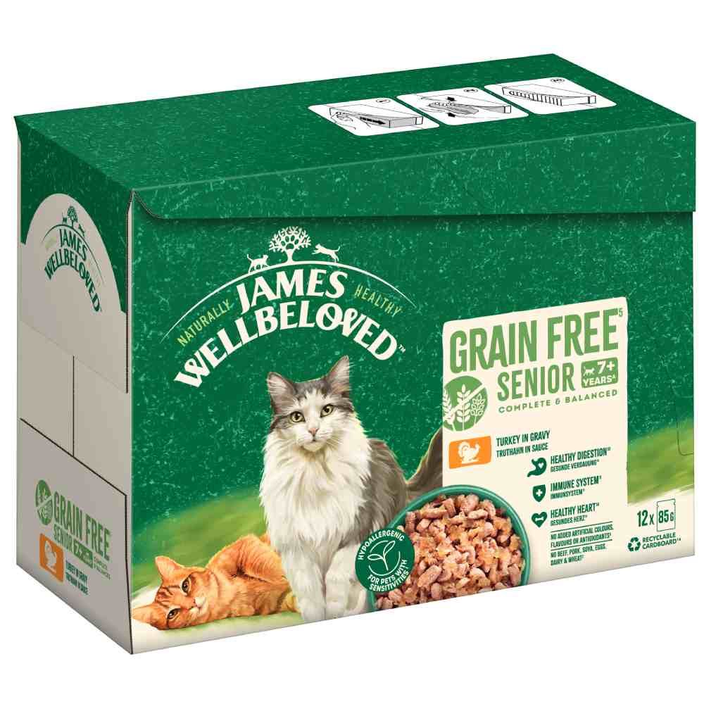 James Wellbeloved Grain-Free Senior Cat Hypoallergenic Turkey 12 x 85g