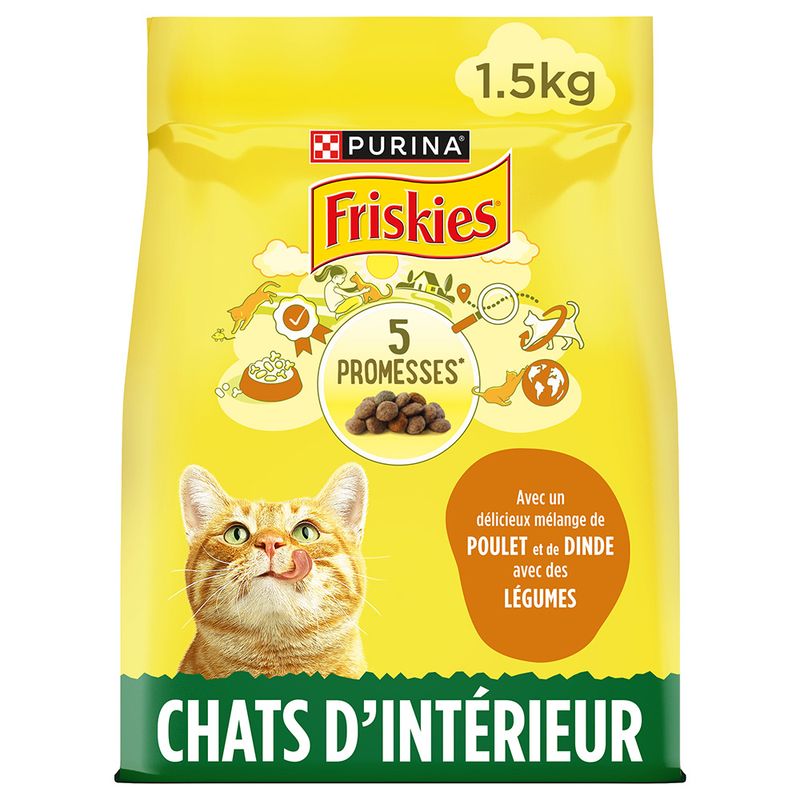 PURINA Friskies Indoor Cat with Chicken, Turkey & Vegetables 1.5kg