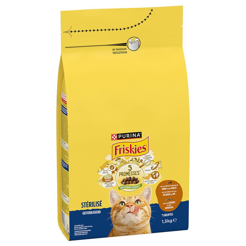 PURINA Friskies Sterilised Cat with Turkey, Chicken & Vegetables 1.5kg