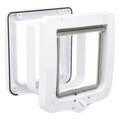 Trixie 4-Way Cat Flap with Tunnel White Cat Flap