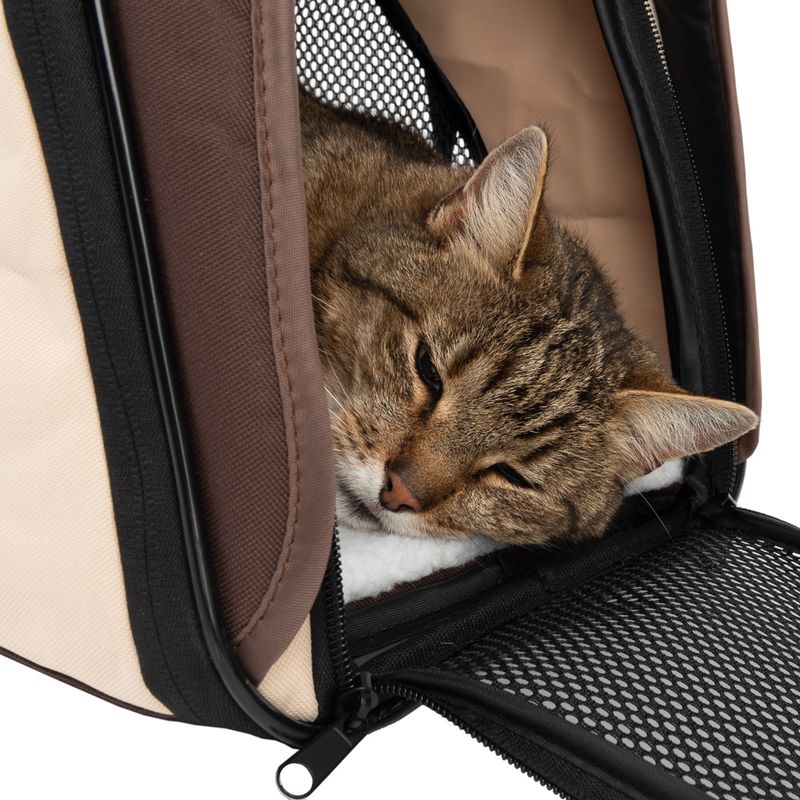 Pet Carrier Brown & Beige: 54 x 26 x 30cm (L x W x H)
