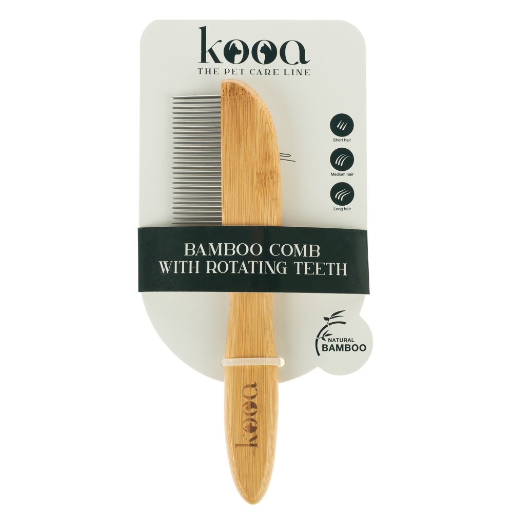 kooa Bamboo Comb with Rotating Pins 21.5 x 5.5cm (L x W)