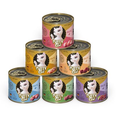 Kitty Cat Adult Pate 6 x 200g Mixed Pack I (6 Varieties)
