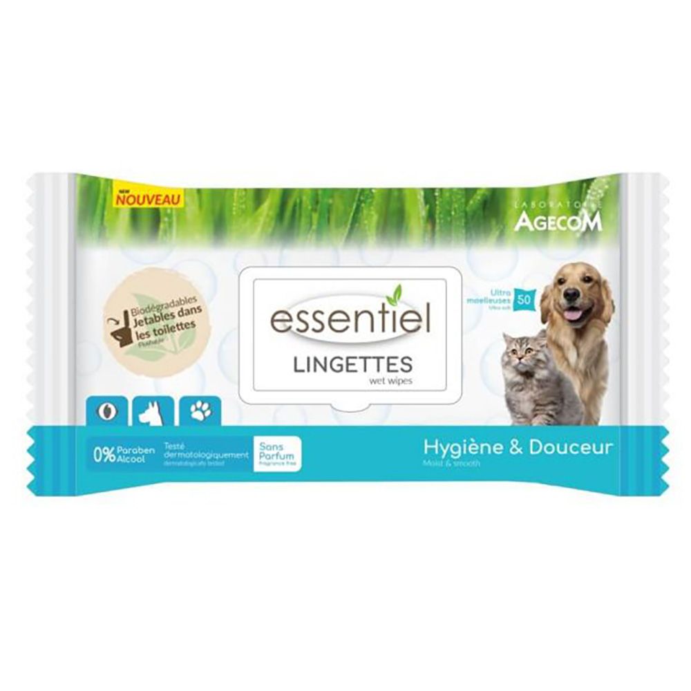 Essentiel Unscented Wipes 2 x 50 piece