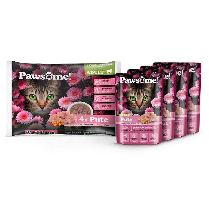 Pawsome Adult Cat Saver Pack 8 x 85g Beef