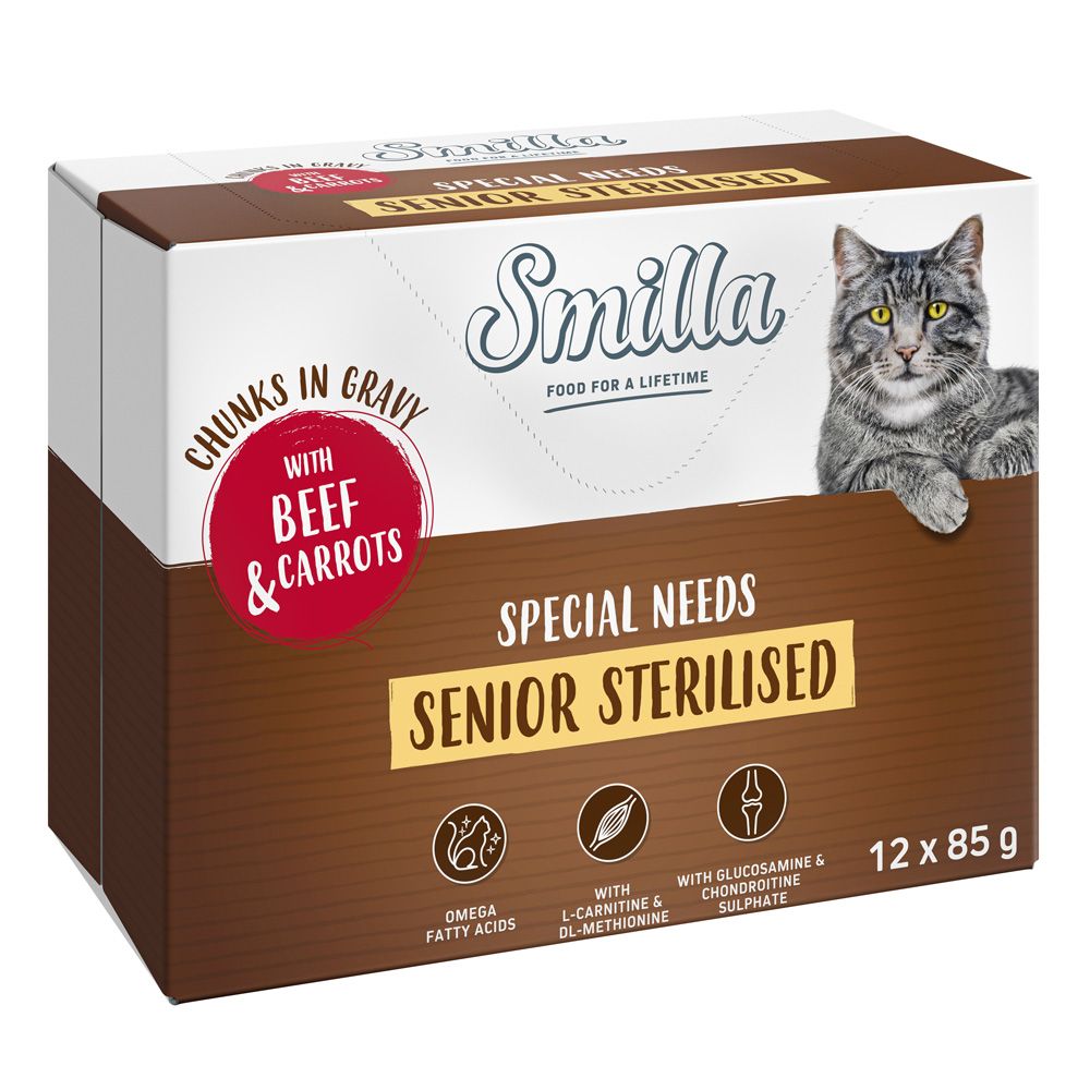 Smilla Special Needs Senior Sterilised Chunks in Gravy with Beef & Carrots 12 x 85g