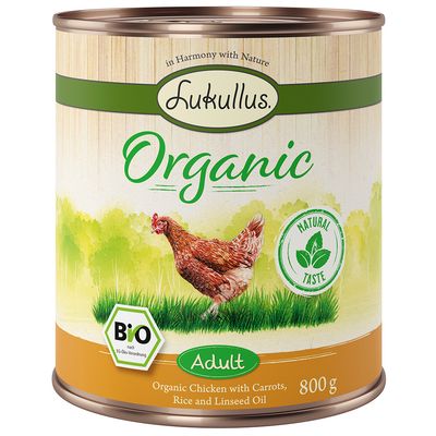 Lukullus Organic Adult Chicken with Carrot 6 x 400g