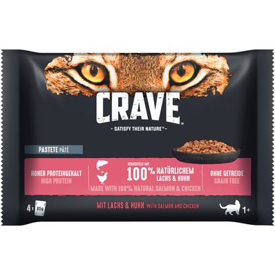 Crave Cat Pouches Trial Pack 4 x 85g Sauce with Chicken