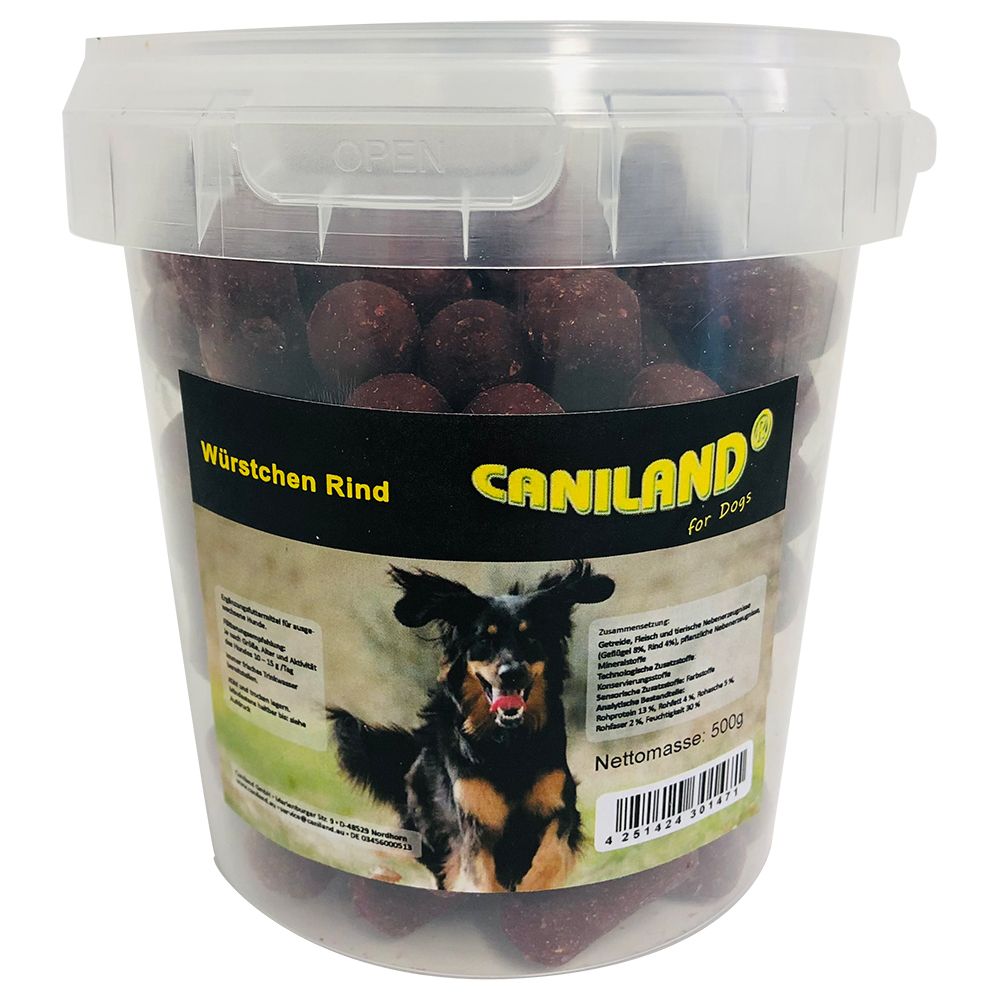 Caniland Mini Sausages – Beef and Smoky Flavour 500g