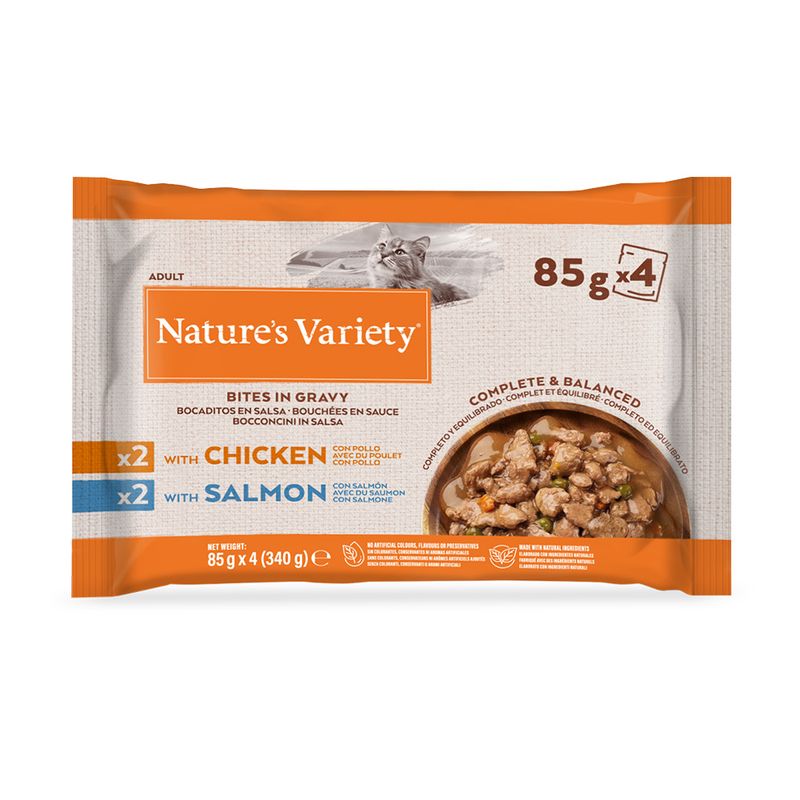 Nature's Variety Bites in Sauce 44 x 85g Chicken & Salmon