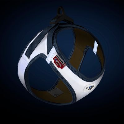 Curli Glow Clasp Vest Harness - Grey Size XS: Chest Circumference 33.9 - 38.2cm