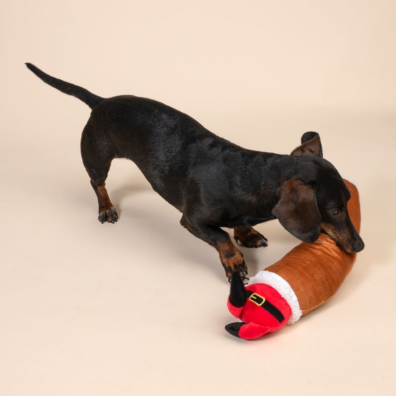 TIAKI Santa's Chimney Plush Dog Toy approx. 48 x 11 x 8 cm (L x W x H)