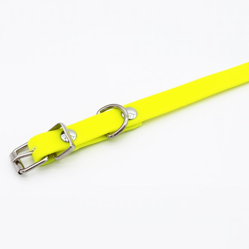Heim Biothane® Riveted Collar - Neon Yellow 24 - 31cm neck circumference, 9mm wide