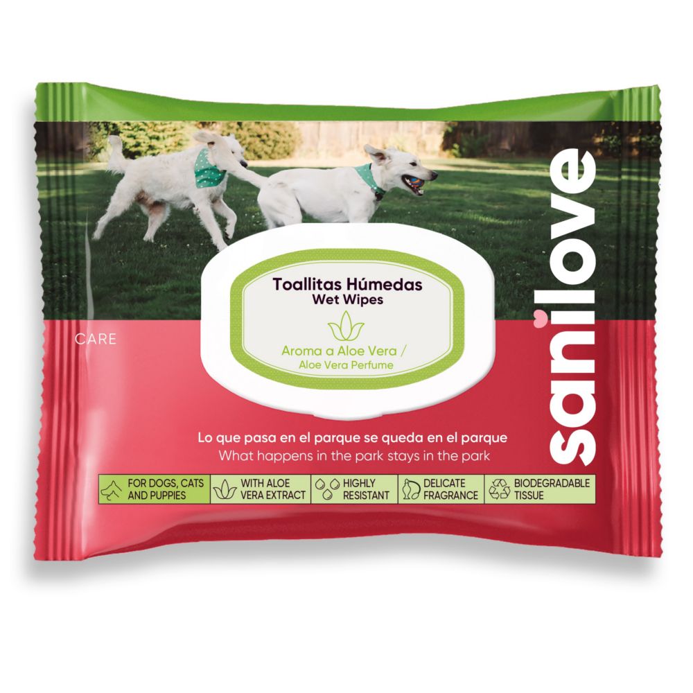 4 x 40 Sanilove Aloe Vera Cat Wipes - 3 + 1 Free! * 40 wipes
