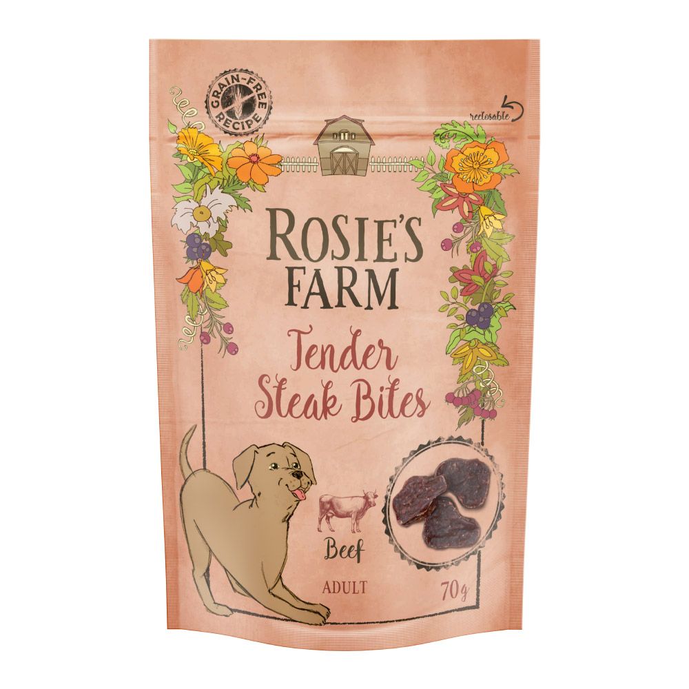 Rosie's Farm Adult Tender Steak Bites - Beef 70g